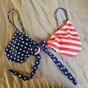 Women's American Flag Pattern Bikini Top